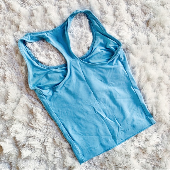 SOLD 💔 NBW BEBE Embellished Light Blue Cropped Sport Tank - Picture 3 of 5